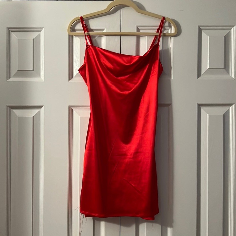 Red Satin Mini Dress